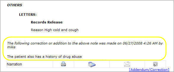 Addendum-correction display