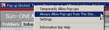 Temporarily allow popup
